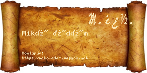 Mikó Ádám névjegykártya